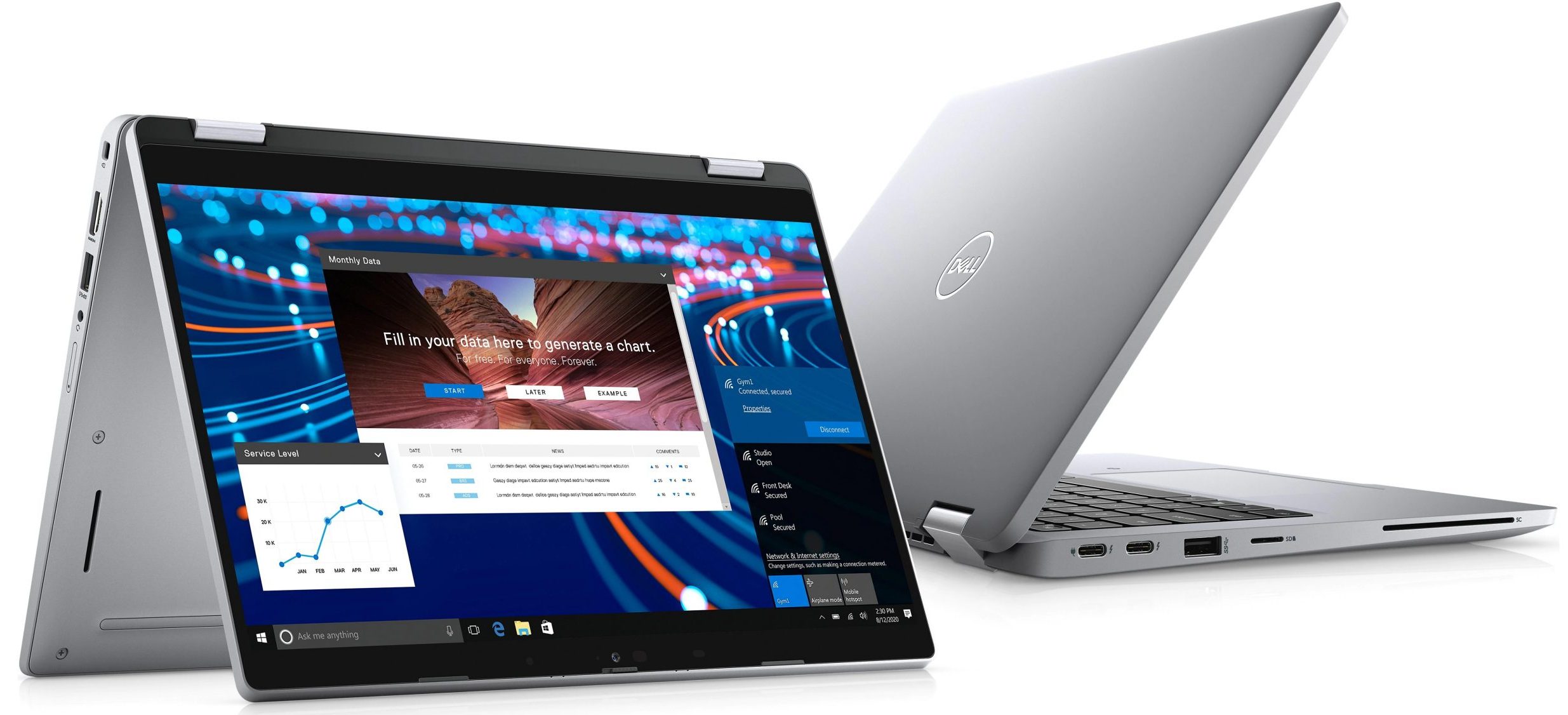 Laptop DELL Latitude 5320 2 IN 1 13.3" FHD Touchscreen, Intel Core I5-1145G7 pana la 4.4 GHz, 16GB DDR4, 512 SSD, Intel Iris Xe Graphics GARANTIE