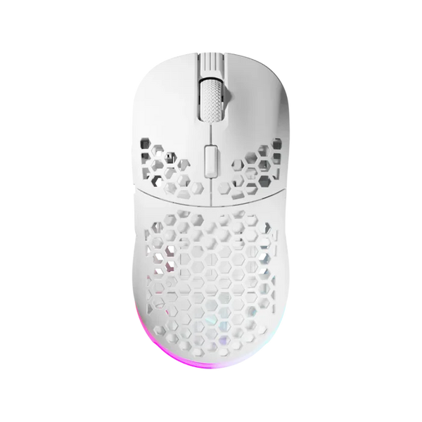 Mouse Gaming Wireless Nyfter NYF 22 19000 DPI, 1000 Hz, 72 g Alb, 2 skin-uri , RESIGILAT